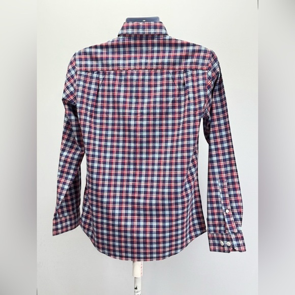 L.L. BEAN Men's red and blue plaid button down shirt size S - Picture 8 of 12